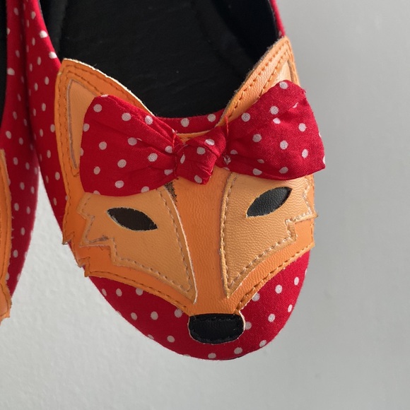 ModCloth TUK T.U.K. Clever So Sweet red polka dot Fox flats size 5 - Picture 8 of 8